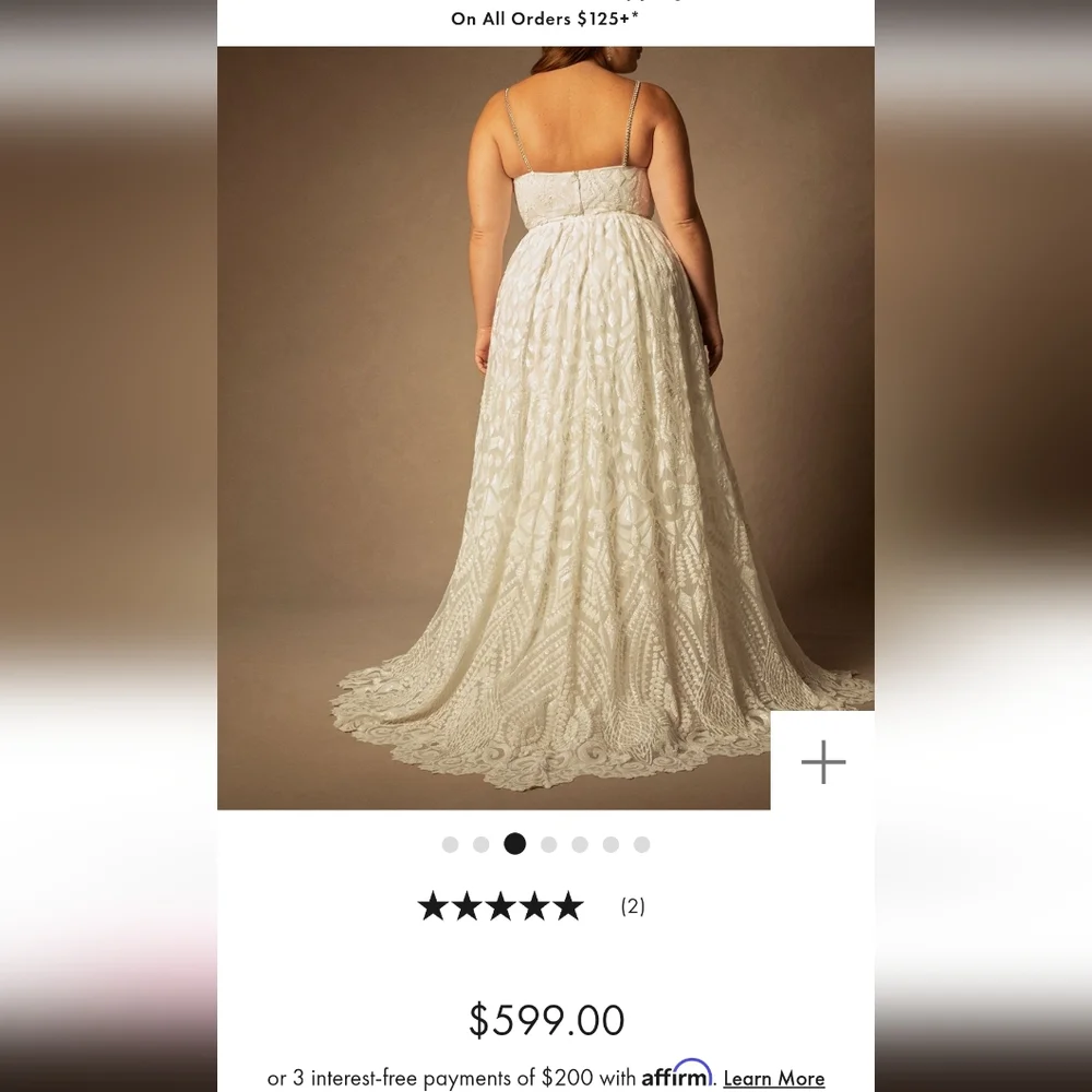 Eloquii Cream Lace Wedding Dress - Picture 5 of 7